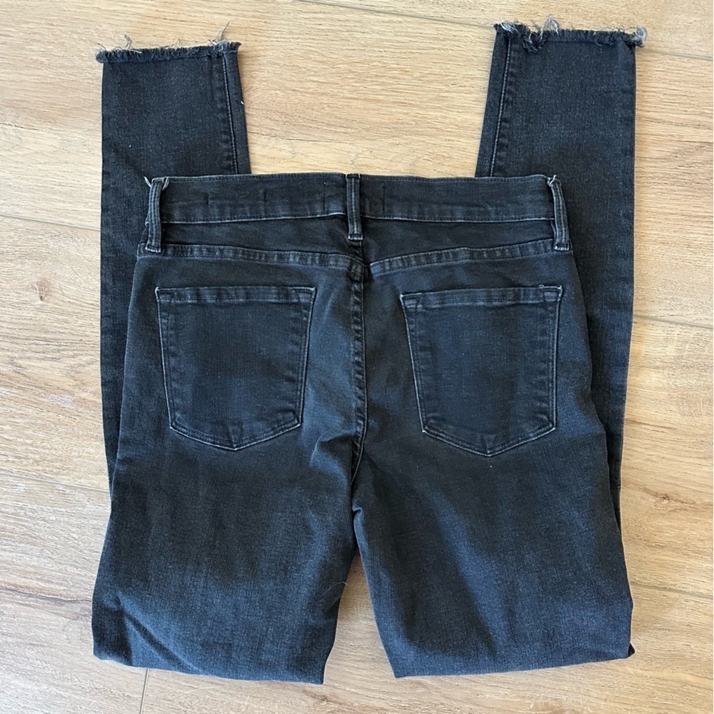Frame Denim SZ 28 Le Skinny de Jeanne black distressed denim EUC - Picture 5 of 10